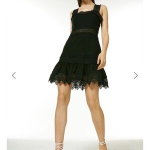 KAREN MILLEN Elegant Black Lace  SUNDRESS size US 16- NWT